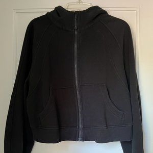 Black Lululemon Scuba Oversized Full-Zip Hoodie Cropped